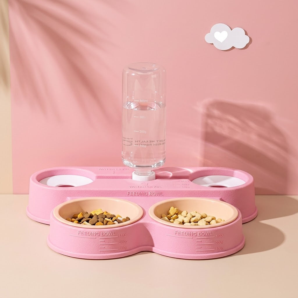 Automatic Pet Feeder & Water Dispenser Set Minsaif